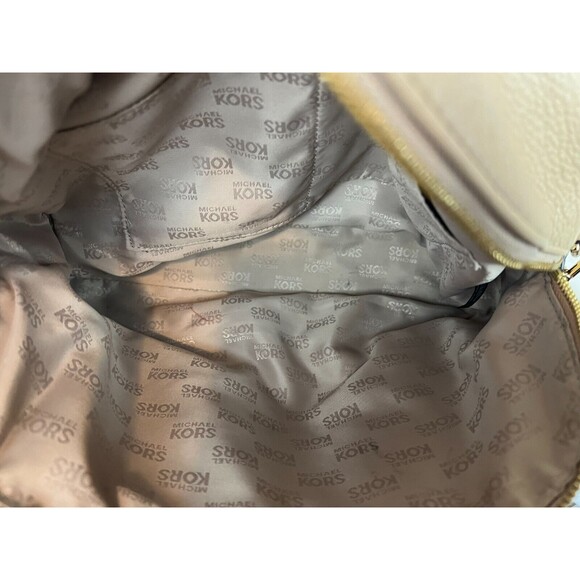 Michael Kors Satchel Handbag w Crossbody Chain Strap  Light Tan Leather - Picture 16 of 16